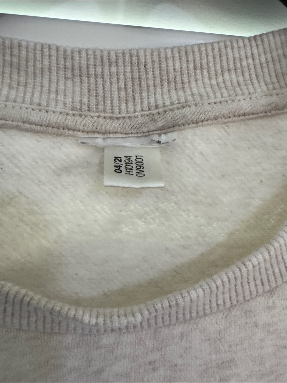 adidas Light Gray Crewneck Sweatshirt with Pink Stripes - Picture 5 of 5